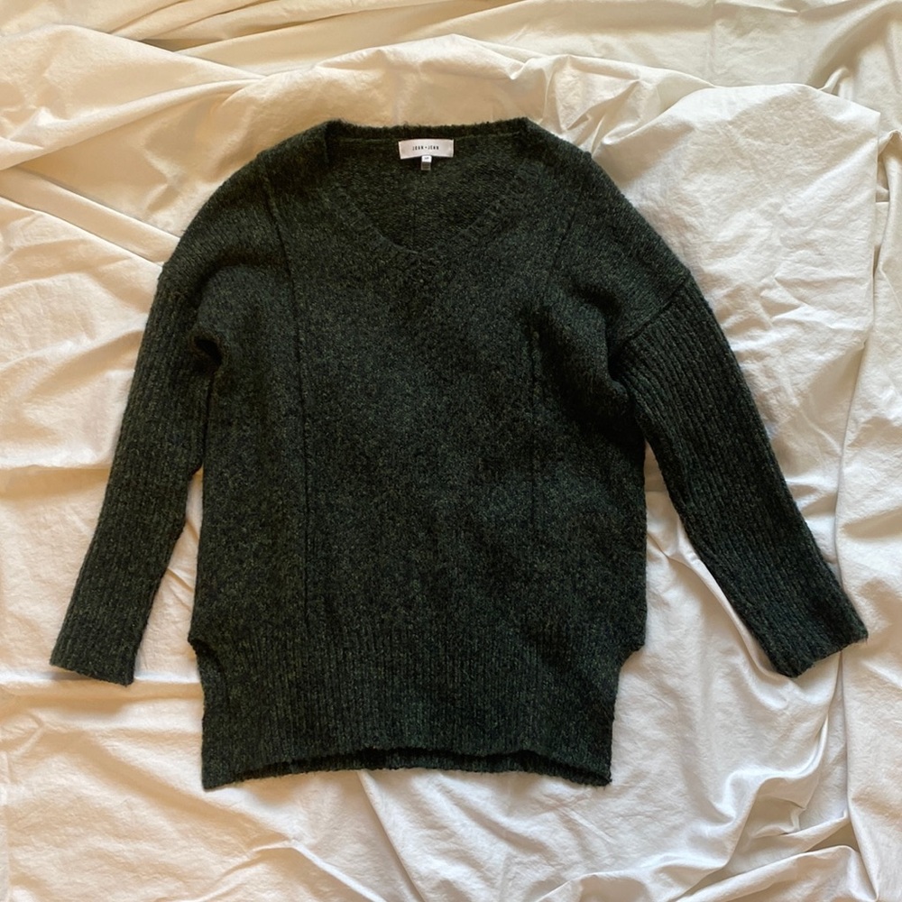 John + Jen green knit sweater